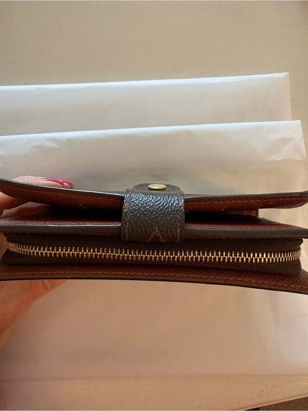 Louis Vuitton Monogram Canvas Porte Papier Bifold Wallet - Brown/Gold - Picture 10 of 16